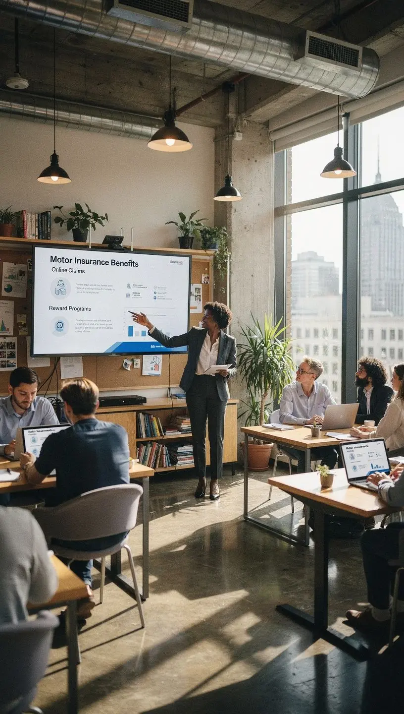 Счастливая семья, получающая уведомление о скидке на автомобильную страховку через мобильное приложение.